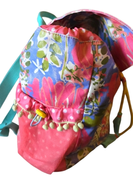 Matilda Jane Floral Drawstring Backpack - Pink, Blue, Yellow Coated Canvas main image 4